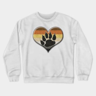 Large Gay Bear Pride Heart with Paw Symbol Crewneck Sweatshirt